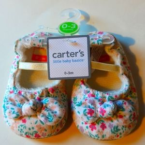 Carter's Baby Shoes NWT Bow Flowers Size 0-3 months